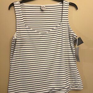 Worthington Woman's striped, black/White sleeveless top NWT Size XXL